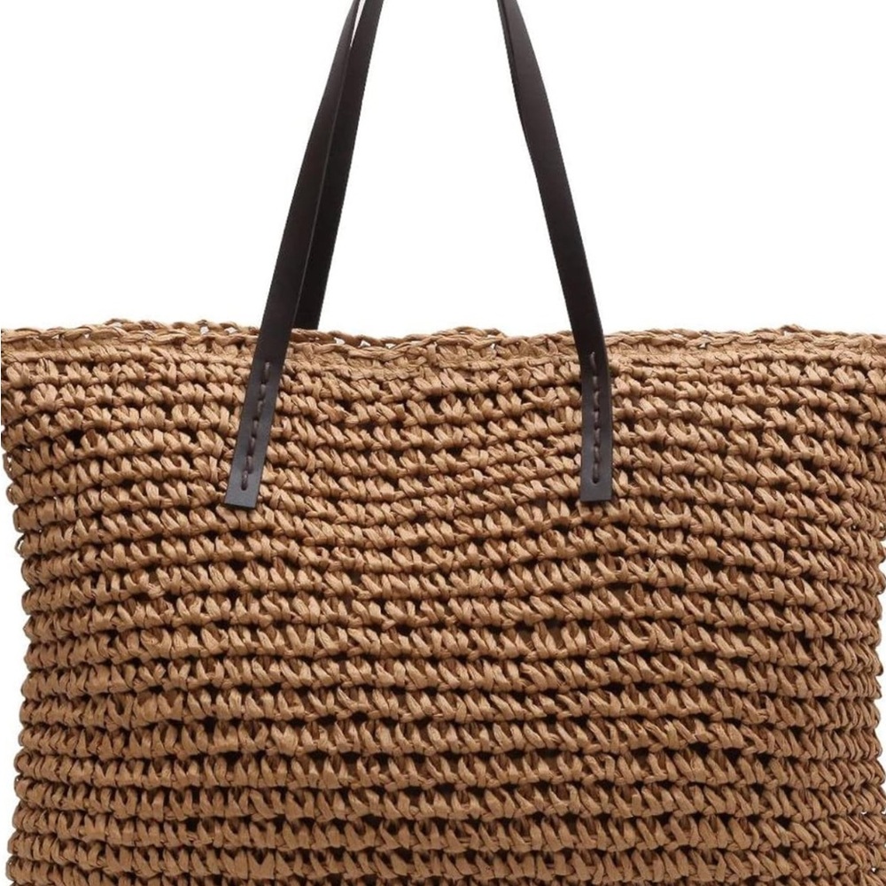Brown Woven Tote Bag